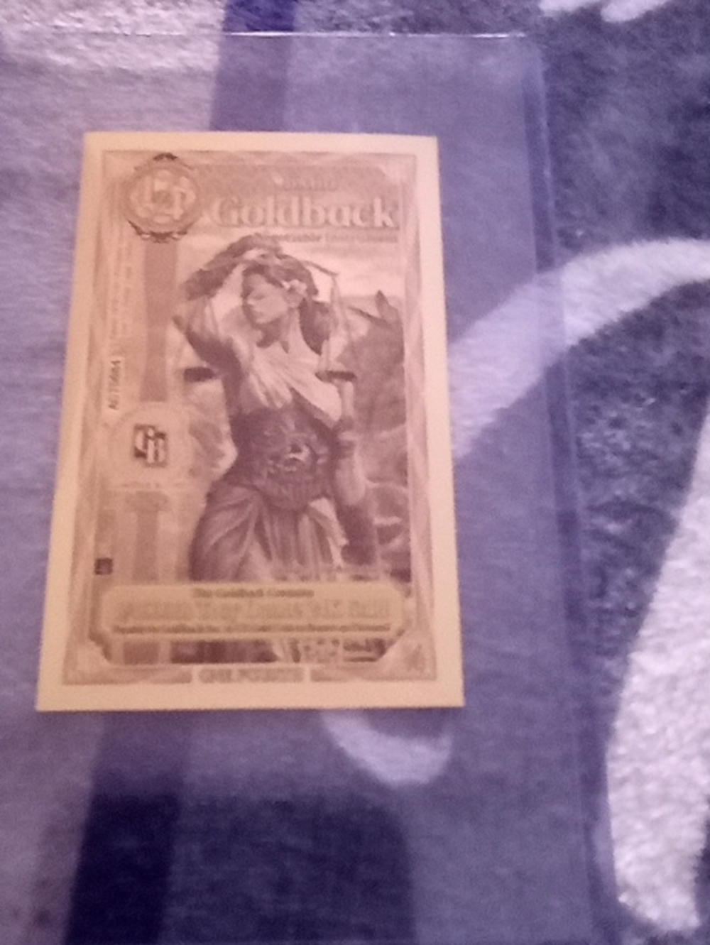 Decorative Collectible Note - Gold Tone